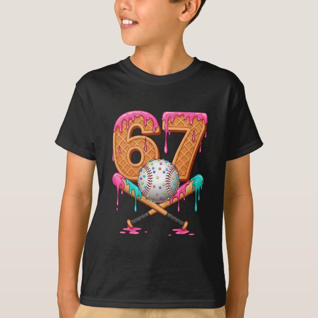 Camiseta 67 Ice Cream Drip Sell Number 67 Player 67th Birth (Anverso)