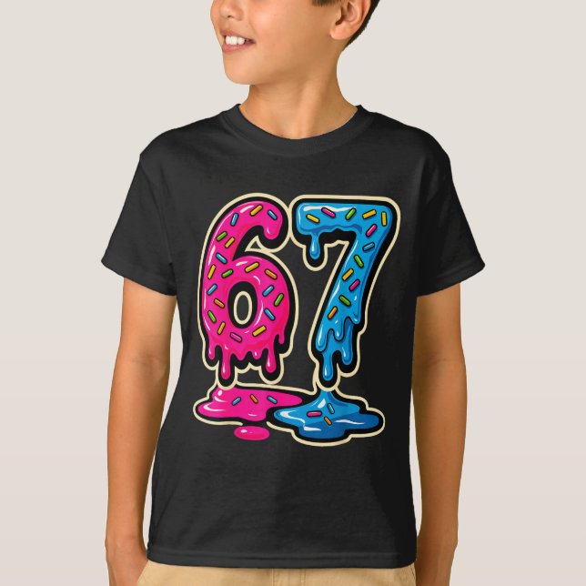 Camiseta 67 Ice Cream Meme Six Seven  (Anverso)