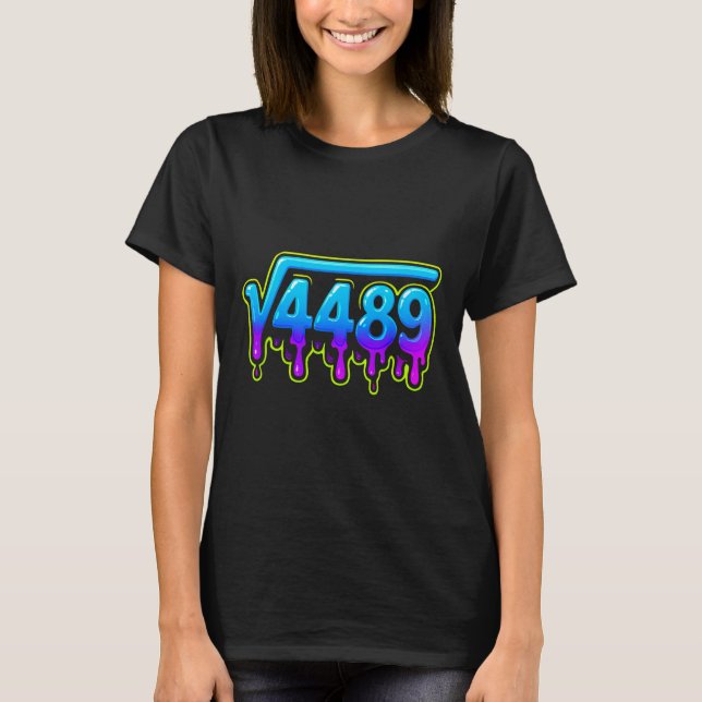 Camiseta 67 Ice Meme Square Root 4489 Slang Math Teacher  (Anverso)