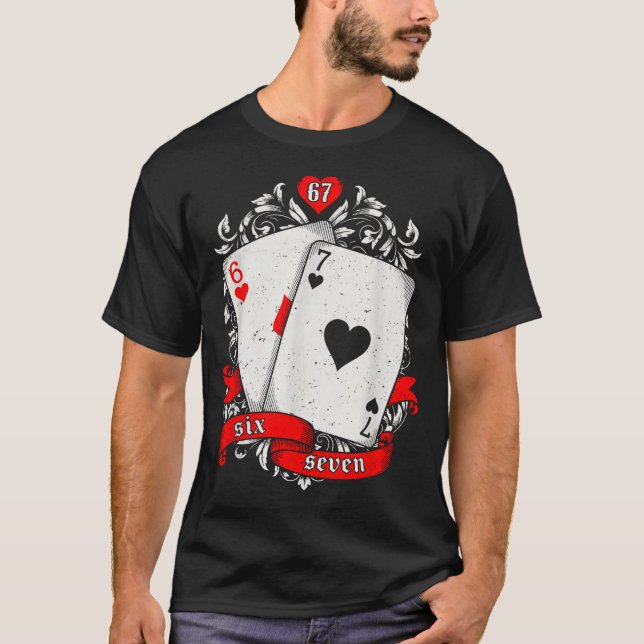 Camiseta 67 Ker Meme Card Art Lucky Hand Retro Aesthetic De (Anverso)