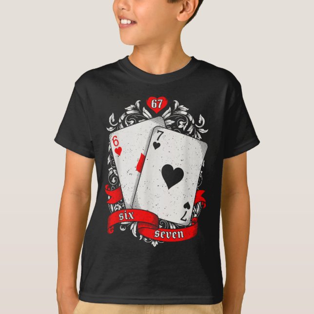 Camiseta 67 Ker Meme Card Art Lucky Hand Retro Aesthetic De (Anverso)