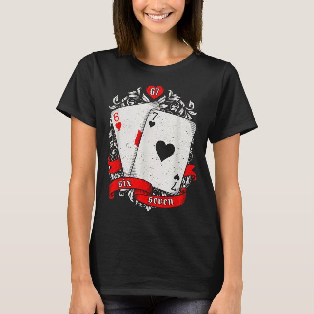 Camiseta 67 Ker Meme Card Art Lucky Hand Retro Aesthetic De (Anverso)