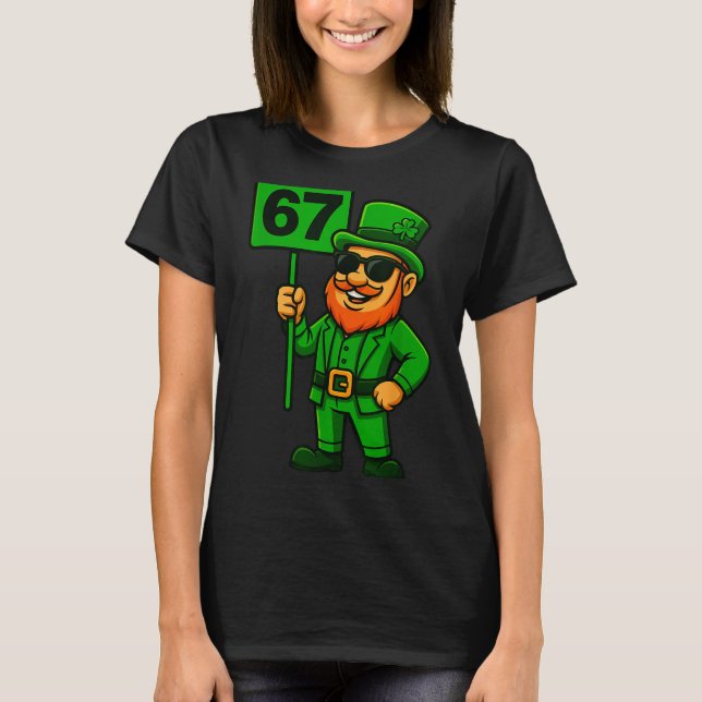 Camiseta 67 Leprechaun Six Seven Gen Meme Lucky Vibes St Pa (Anverso)