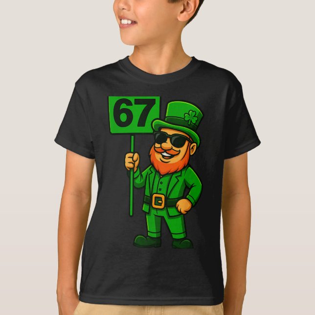 Camiseta 67 Leprechaun Six Seven Gen Meme Lucky Vibes St Pa (Anverso)