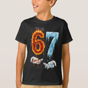 Camiseta 67 Llama Hielo 6-7 Número Seis Siete Meme 6 7 Niño