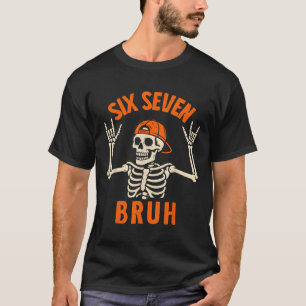 Camiseta 67 Meme 6 7 Funny Halloween Esqueleto Rock On Six