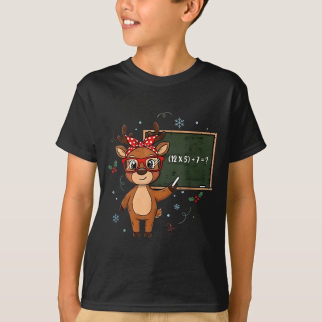 Camiseta 67 Meme Christmas Reindeer Funny 6 7 Teacher Men W (Anverso)