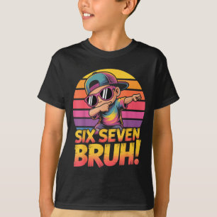 Camiseta 67 Meme Dabbing Seis Siete 6 7 Bruh Número Diverti