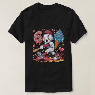 Camiseta 67 Meme de béisbol Arte de donut y helado con esti