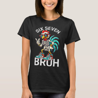 Camiseta 67 Meme de Halloween 6 7 Esqueleto de Pollo Seis S