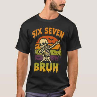 Camiseta 67 Meme de Halloween 6 7 Esqueleto Seis Siete Núme