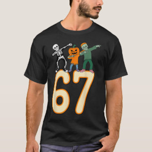 Camiseta 67 Meme de Halloween 6 7 Números Seis Siete Esquel