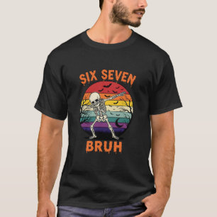 Camiseta 67 Meme de Halloween Números de Esqueleto Divertid