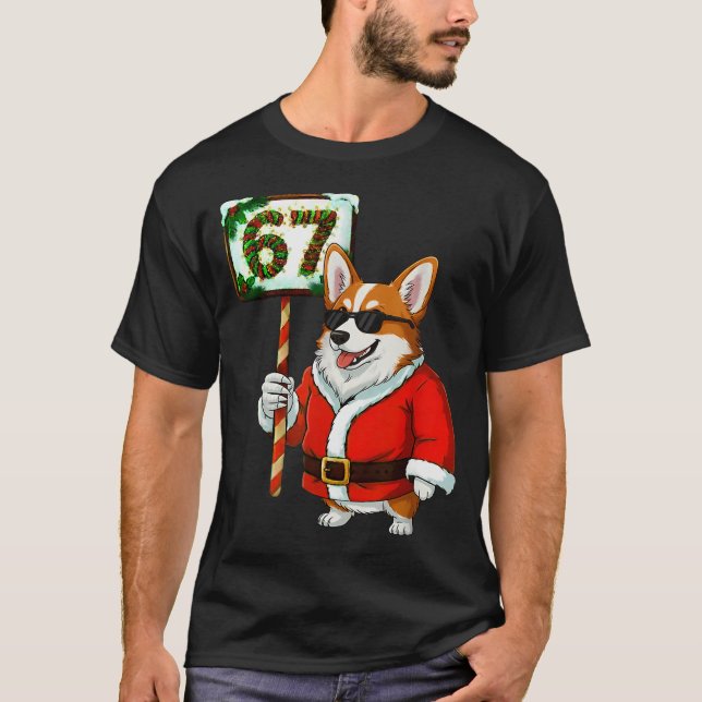 Camiseta 67 Meme Divertido Seis Siete Navidad Amante Perro  (Anverso)