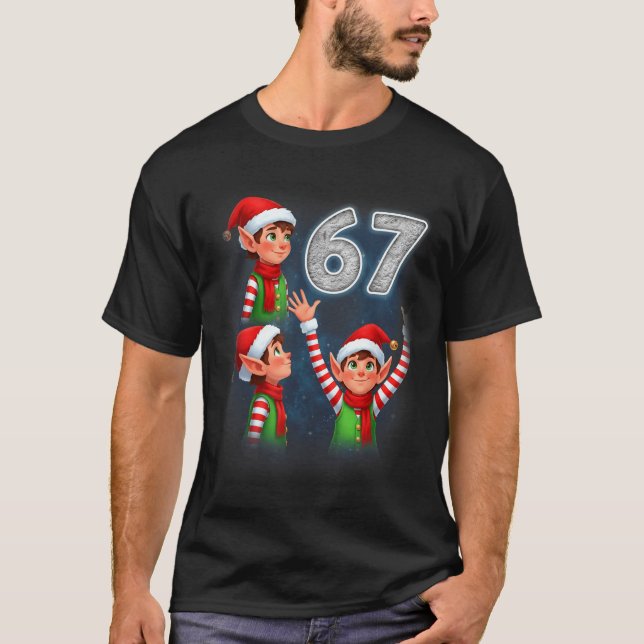 Camiseta 67 Meme Elf Howling At The Moon Parody Funny Chris (Anverso)