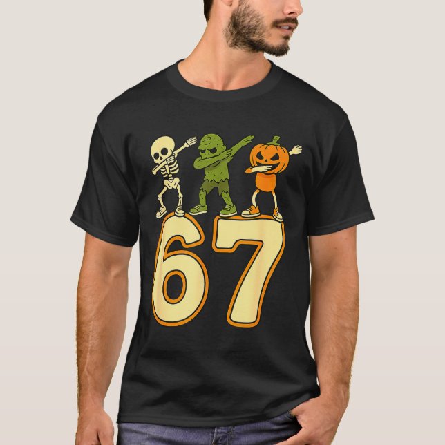 Camiseta 67 Meme Funny Halloween Numbers Six Seven Men Wome (Anverso)