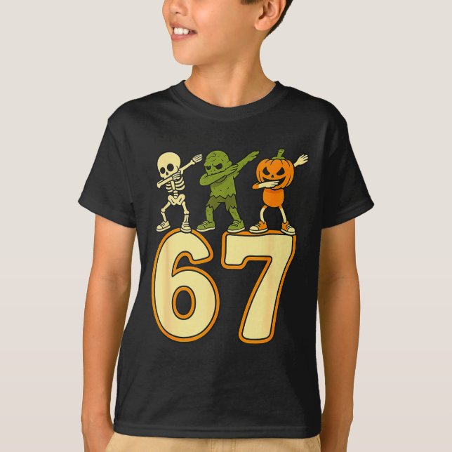 Camiseta 67 Meme Funny Halloween Numbers Six Seven Men Wome (Anverso)