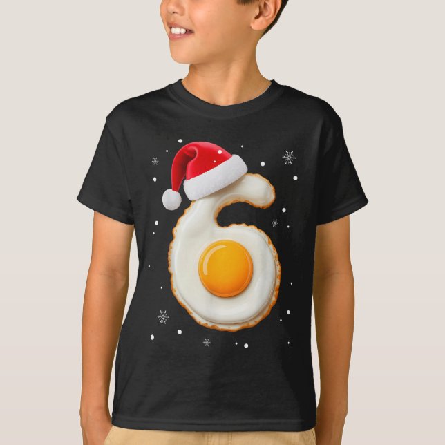 Camiseta 67 Meme Funny Number 6 Egg Bacon Matching Christma (Anverso)
