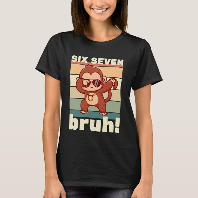 Camiseta 67 Meme Funny Six Seven Bruh Kids Boys Girls Dabbi (Anverso)