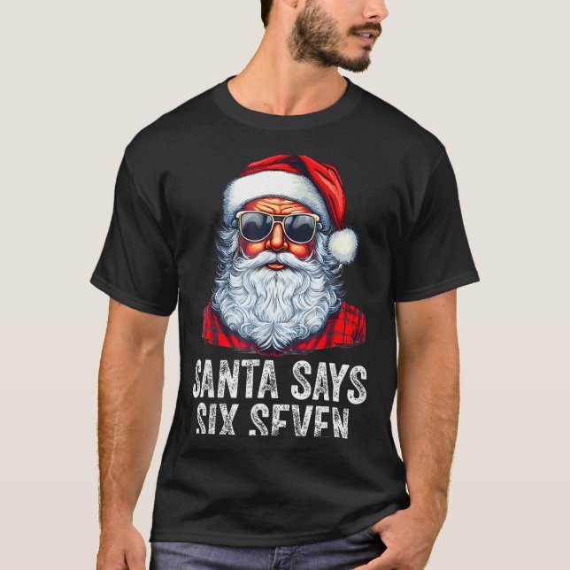 Camiseta 67 Meme Funny Six Seven Christmas 6-7 Meme Santa 6 (Anverso)