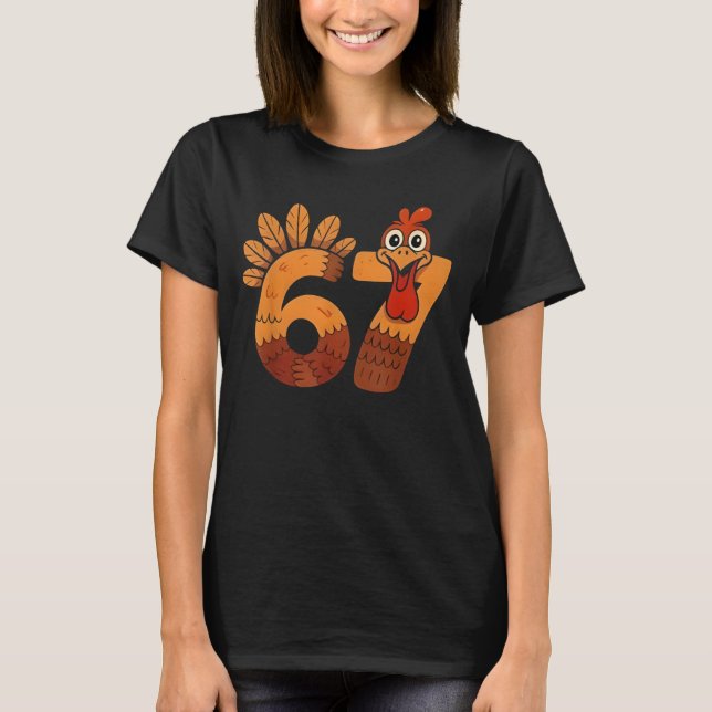 Camiseta 67 Meme Humor 6-7 Funny Six Seven Thanksgiving Tur (Anverso)