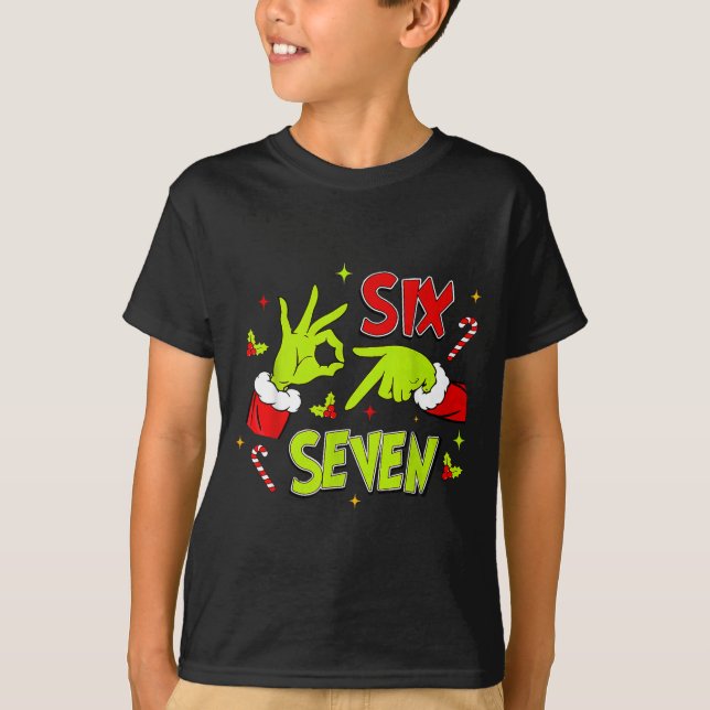 Camiseta 67 Meme Humor 6-7 Funny Xmas Six Seven Christmas  (Anverso)