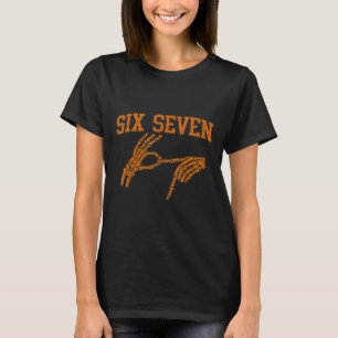 Camiseta 67 Meme Mano de Esqueleto Halloween Embrujado 6 7 