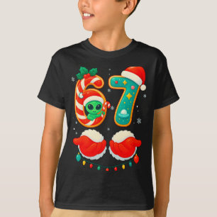 Camiseta 67 Meme Navidad Divertido Alien Santa Seis Siete X