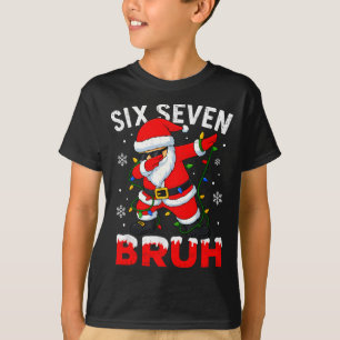 Camiseta 67 Meme Seis Siete Bruh Dabbing Santa Divertida Na
