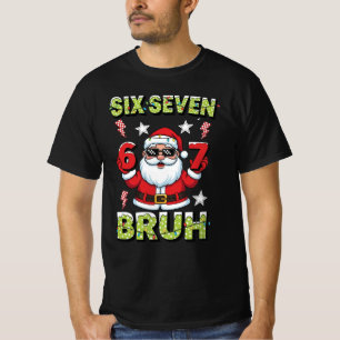 Camiseta 67 Meme Seis Siete Bruh Santa Haciendo Dab Navidad