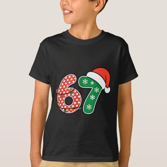 Camiseta 67 Meme Seis Siete Divertida Navidad 6 7 Meme Homb (Anverso)