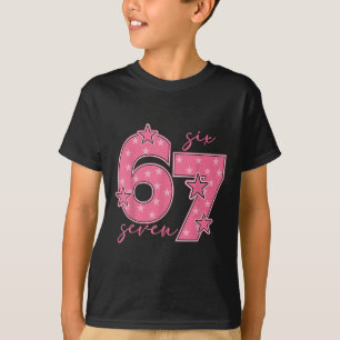 Camiseta 67 Meme Seis Siete Modismo Gen Alfa Lindo Rosa 6 7