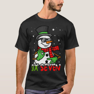 Camiseta 67 Meme Seis Siete Muñeco de Nieve Divertido Navid