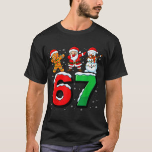 Camiseta 67 Meme Seis Siete Santa haciendo Dabbing 6 7 Navi