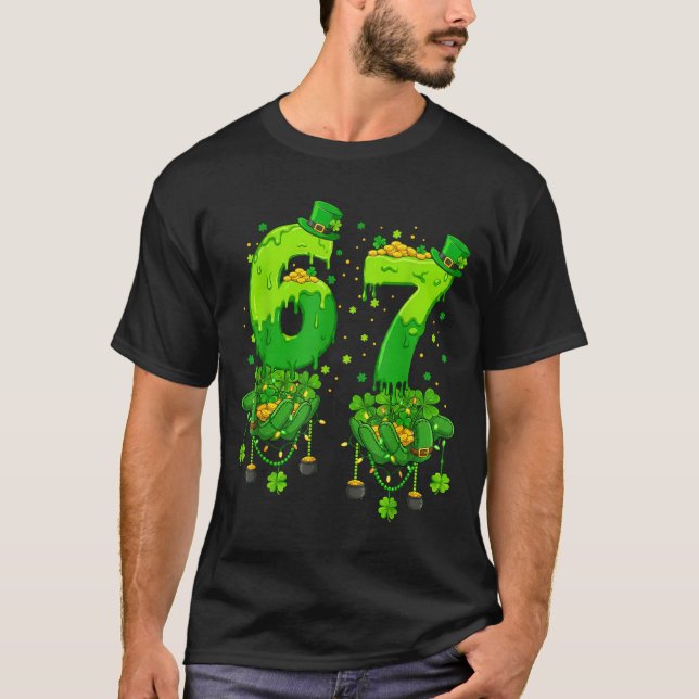 Camiseta 67 Meme Shamrocks Six Seven Shamrocks 6-7 St Patri (Anverso)