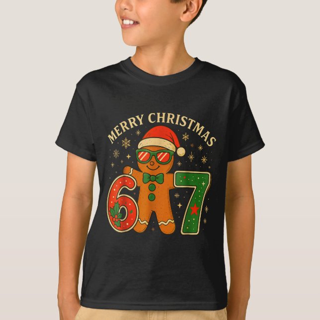 Camiseta 67 Meme Six Seven 6 7 Meme Funny Christmas Gingerb (Anverso)