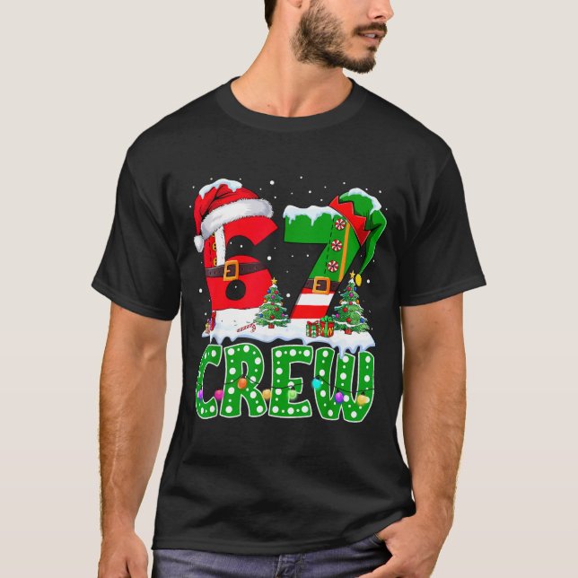 Camiseta 67 Meme Six Seven Christmas Crew Xmas Lights Famil (Anverso)