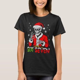 Camiseta 67 Meme Six Seven Esqueleto Santa Navidad Divertid