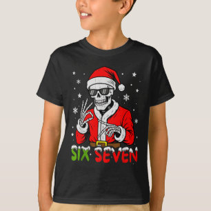 Camiseta 67 Meme Six Seven Esqueleto Santa Navidad Divertid