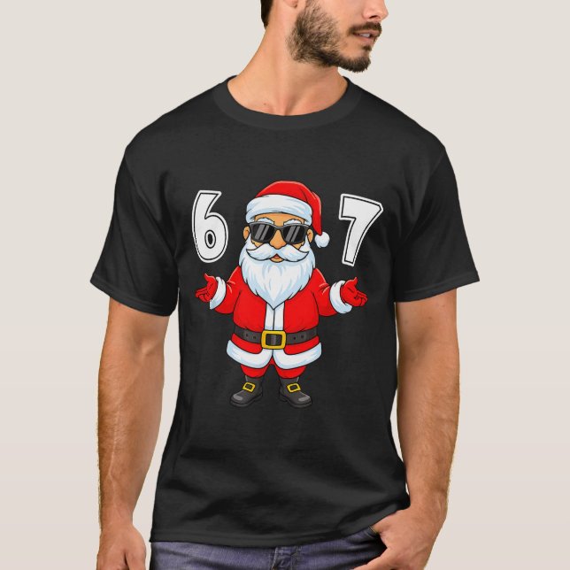 Camiseta 67 Meme Six Seven Number 6 7 Funny Santa Xmas Chri (Anverso)