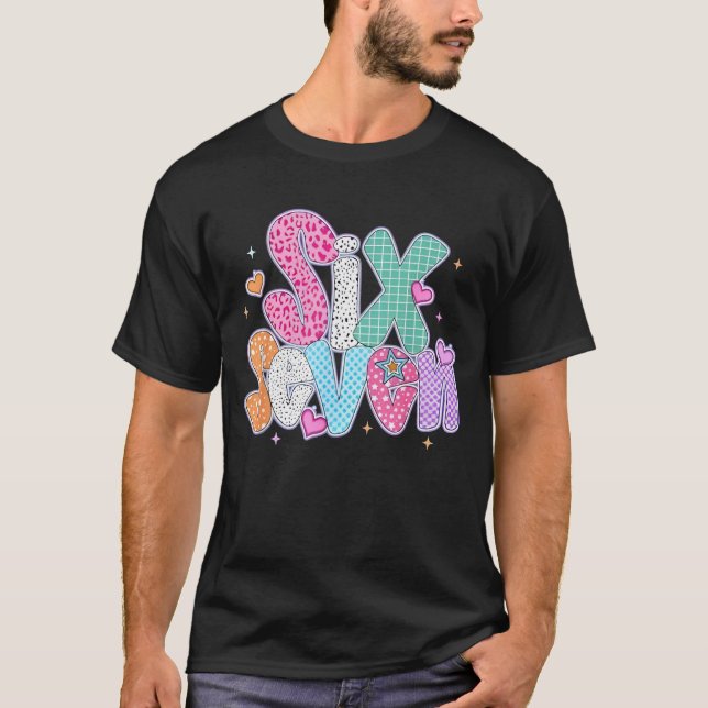 Camiseta 67 Meme six Seven Shirt 6 7 Funny Women Girls Kids (Anverso)
