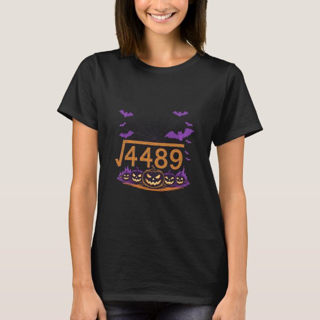 Camiseta 67 Meme Square Root 4489 Slang Math Halloween Cost (Anverso)