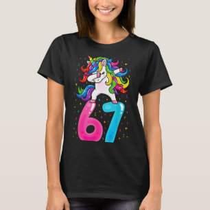 Camiseta 67 Meme Unicornio Para Niñas Seis Siete Gen Alfa C