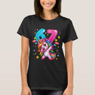 Camiseta 67 Meme Unicornio Para Niñas Seis Siete Meme Brain