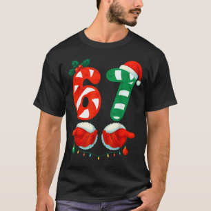 Camiseta 67 Navidad 6 7 Meme Lindo Caña de Caramelo 67 Meme