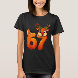 Camiseta 67 Navidad divertido reno Bruh Meme pijamas mujer