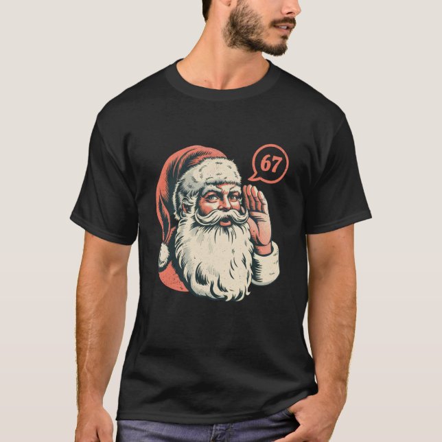 Camiseta 67 Navidad Divertido Seis Siete Meme Brainrot Sant (Anverso)