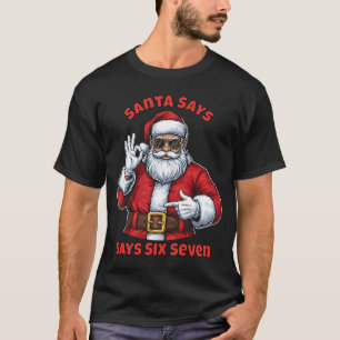 Camiseta 67 Navidad Santa Dice Seis Siete Meme Santa Niños