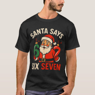 Camiseta 67 Navidad Santa Seis Siete 6 7 Meme Niño Niñas Ki