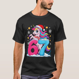 Camiseta 67 Navidad Unicornio Lindo Seis Siete Meme 6 7 Chr